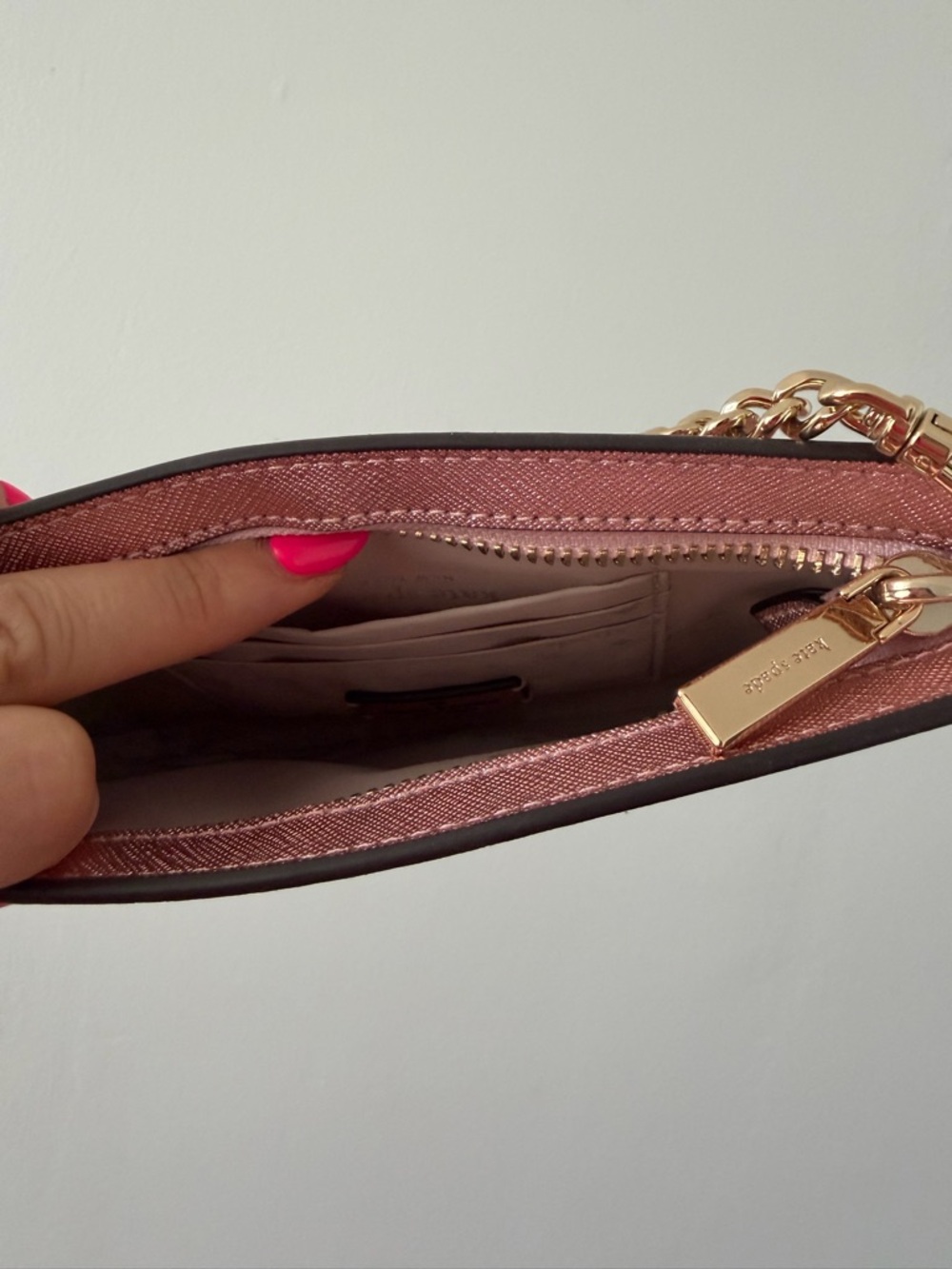 Kate Spade Pink Glitter Gold Chain Small Bag - Picture 6 of 6